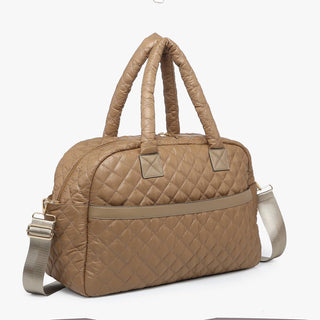 Mills Quilted Nylon Weekender Bag | M2401 : Merlot - The Edit LLC