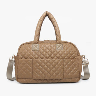 Mills Quilted Nylon Weekender Bag | M2401 : Merlot - The Edit LLC