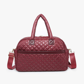 Mills Quilted Nylon Weekender Bag | M2401 : Merlot - The Edit LLC