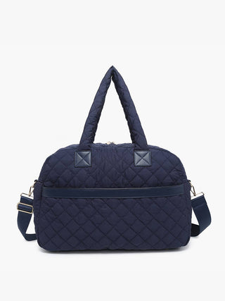 Mills Quilted Nylon Weekender Bag | M2401 : Merlot - The Edit LLC