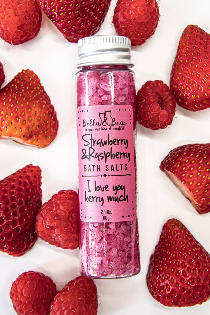 MIni Travel Size Bath Salts | Stocking Stuffer : Strawberry & Raspberry - The Edit LLC