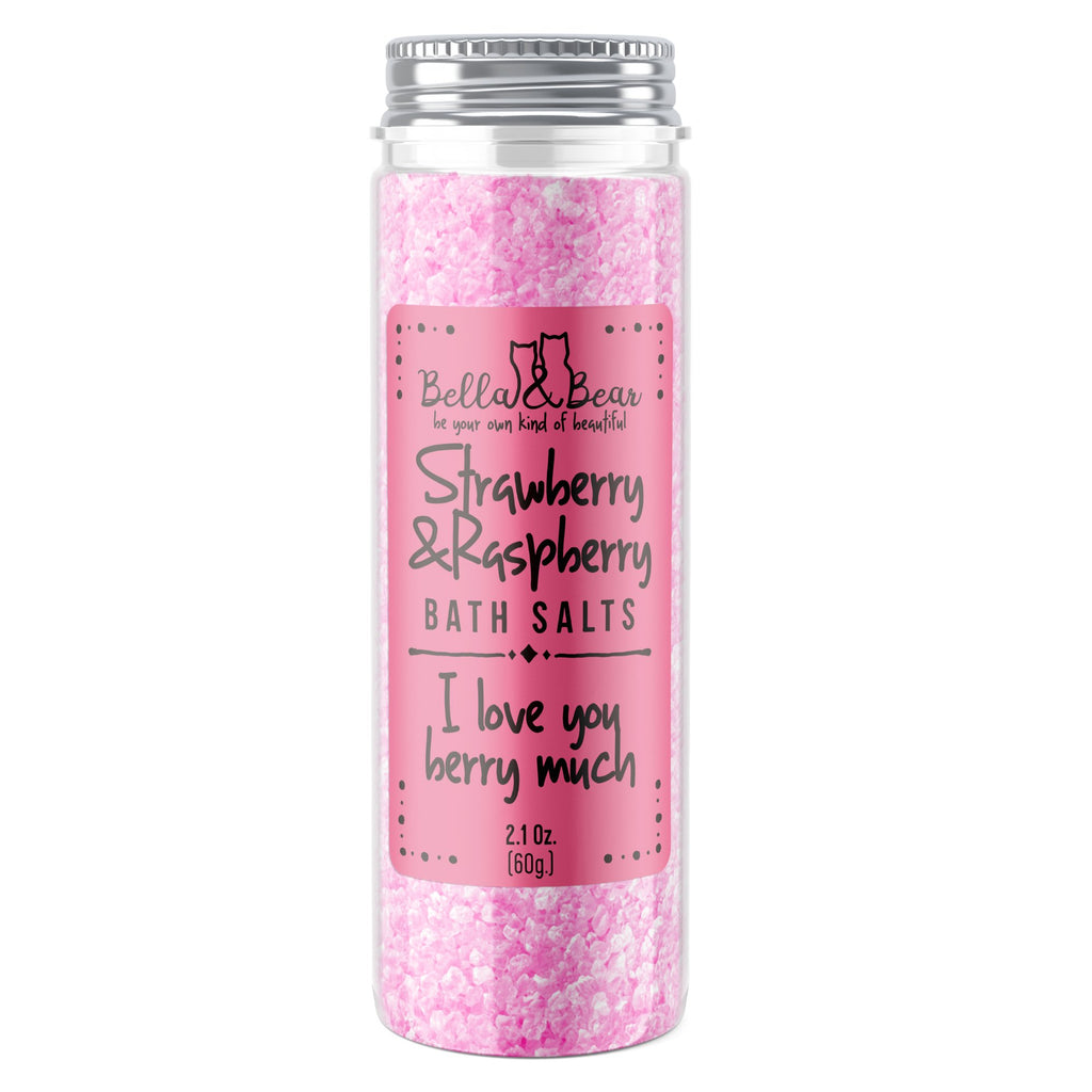 MIni Travel Size Bath Salts | Stocking Stuffer : Strawberry & Raspberry - The Edit LLC