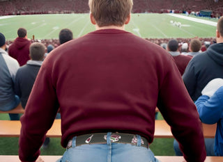Mississippi State Bulldogs Men's Collegiate Stadium Collection Woven Ribbon Belt.: 36 - The Edit LLC