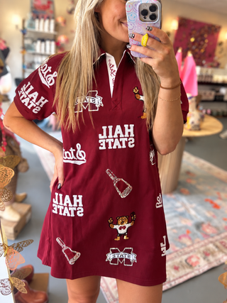 Mississippi State Logo Patch Dress - The Edit LLC