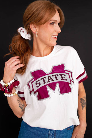 Mississippi State Sparkle Logo T-Shirt - The Edit LLC