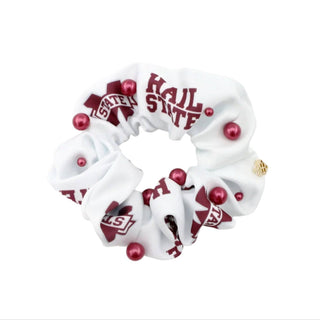 Mississippi State White and Maroon Dual Scrunchie - The Edit LLC