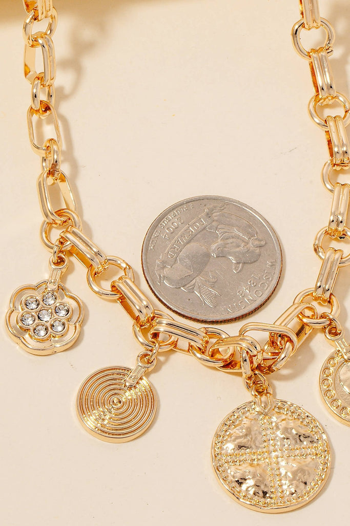 Mixed Coin Charms Cahin Necklace - The Edit LLC