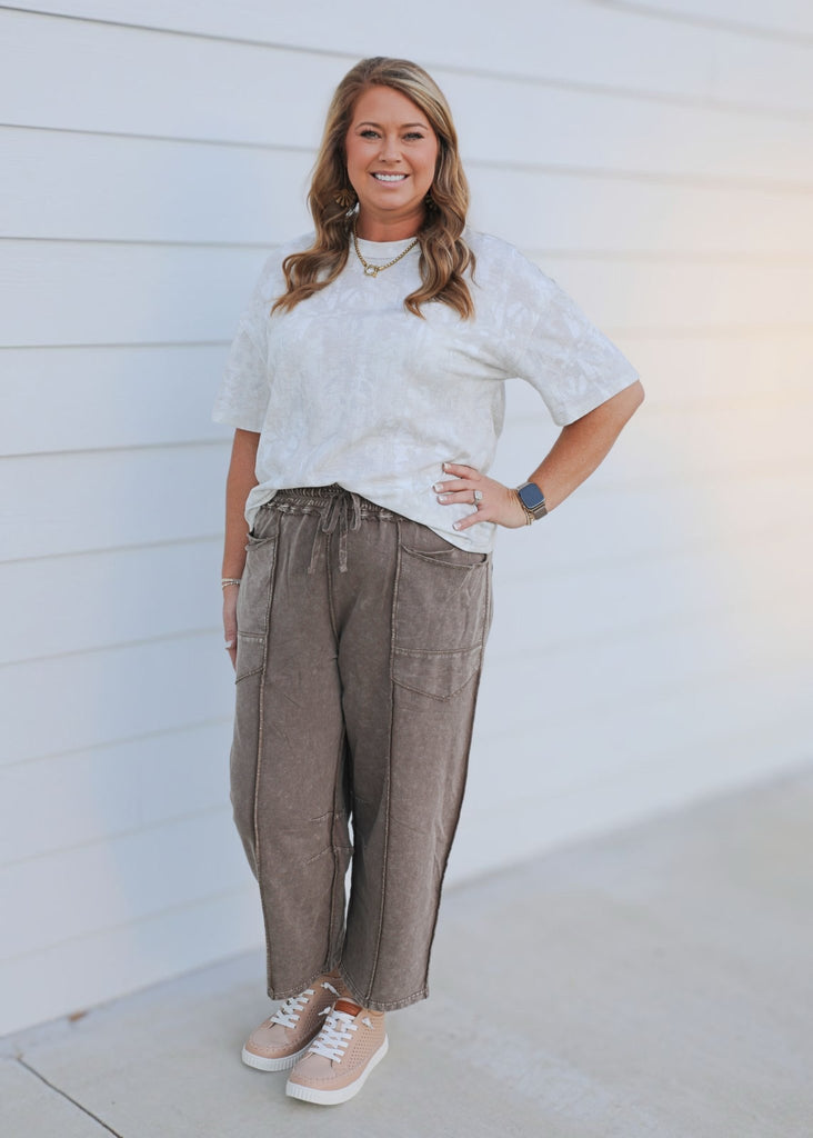 Mocha Breezy Pants - The Edit LLC