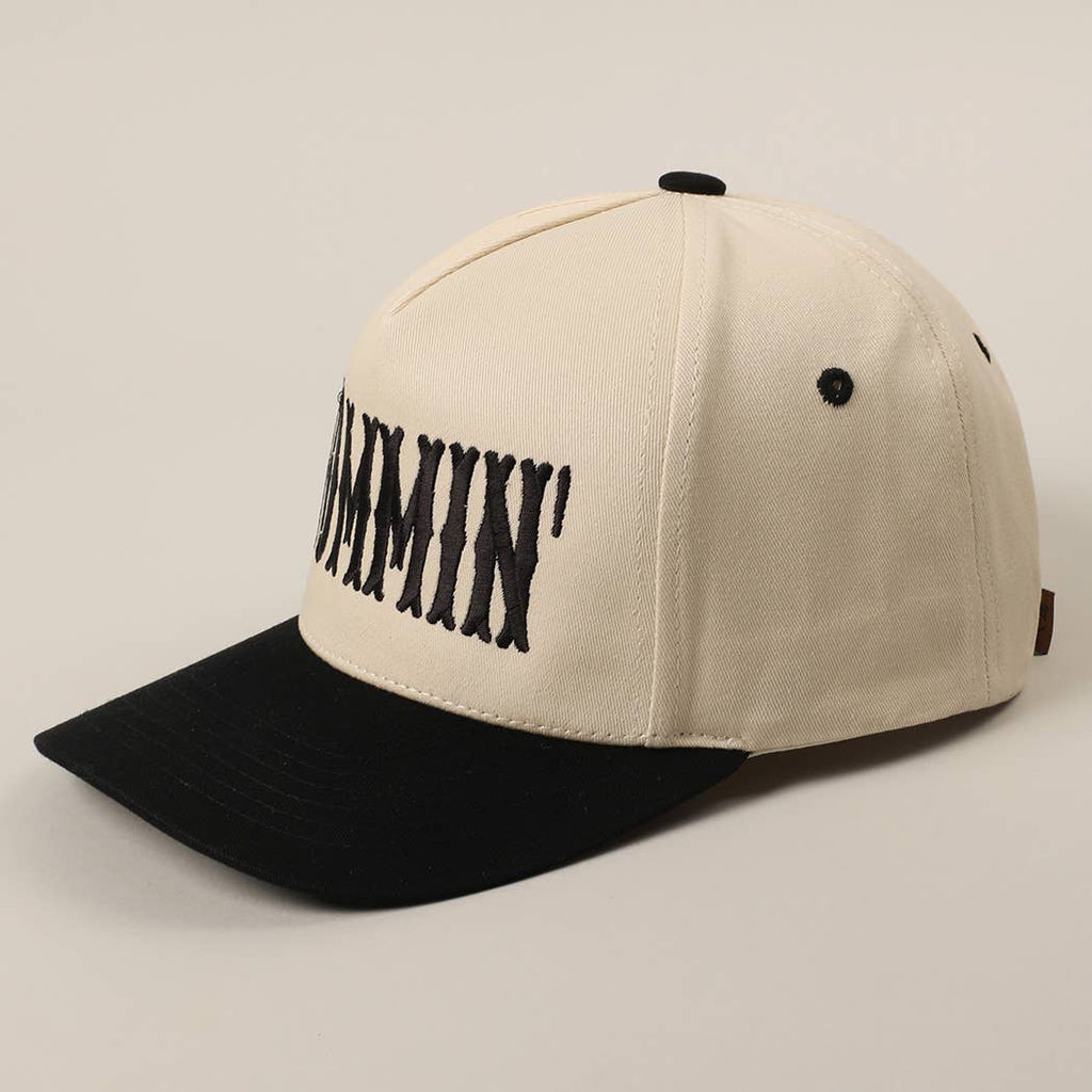 MOMMIN' Letter Embroidery Two - Tone Trucker Hat: Black / ONE SIZE - The Edit LLC