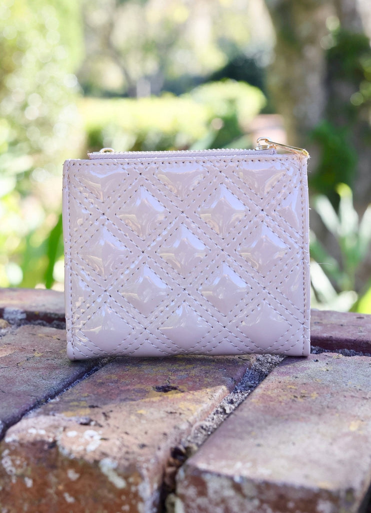 Monica Double Zip Wallet NUDE PATENT SQ: Default - The Edit LLC