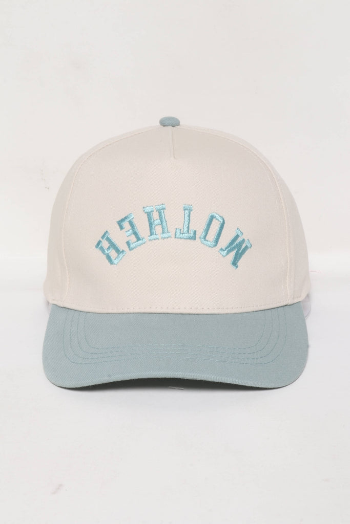 MOTHER Upside Down embroidery in Two Tone Baseball Cap: Sage - The Edit LLC