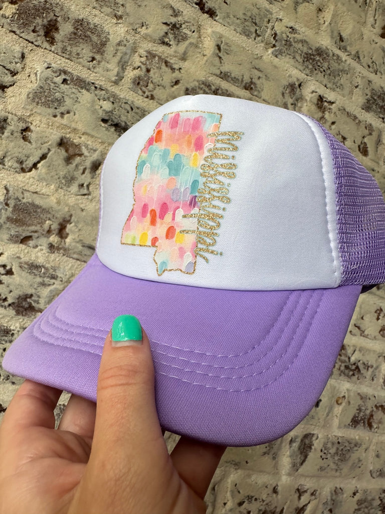 MS Logo Trucker Hat - Purple - The Edit LLC