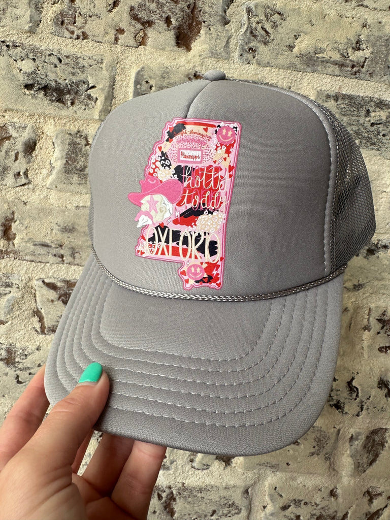 MS Reb Grey Trucker Hat - The Edit LLC