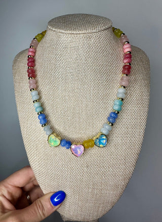 Multi Heart Beaded Necklace - The Edit LLC