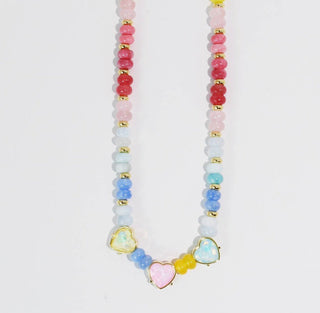 Multi Heart Beaded Necklace - The Edit LLC