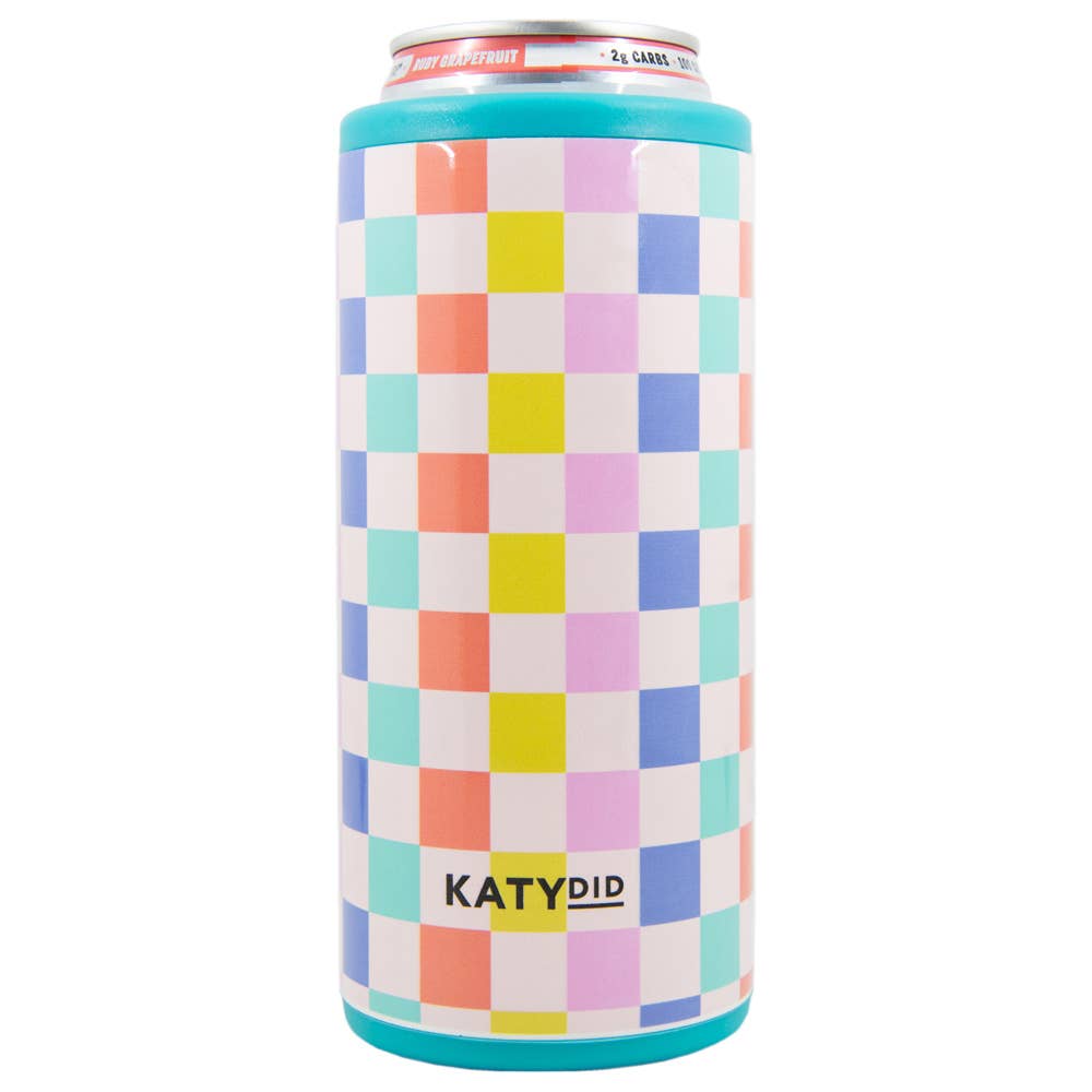 Multicolored Checkered Beer Tumbler: Multi Checker - The Edit LLC