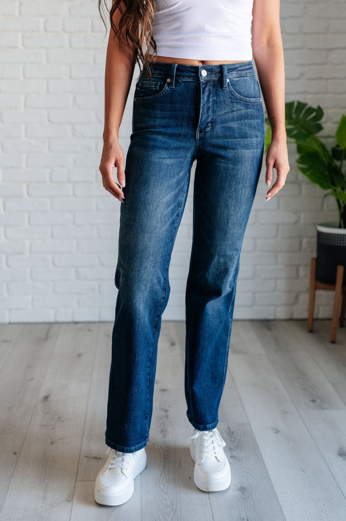 Muriel Mid Rise Control Top Classic Straight Jeans - The Edit LLC