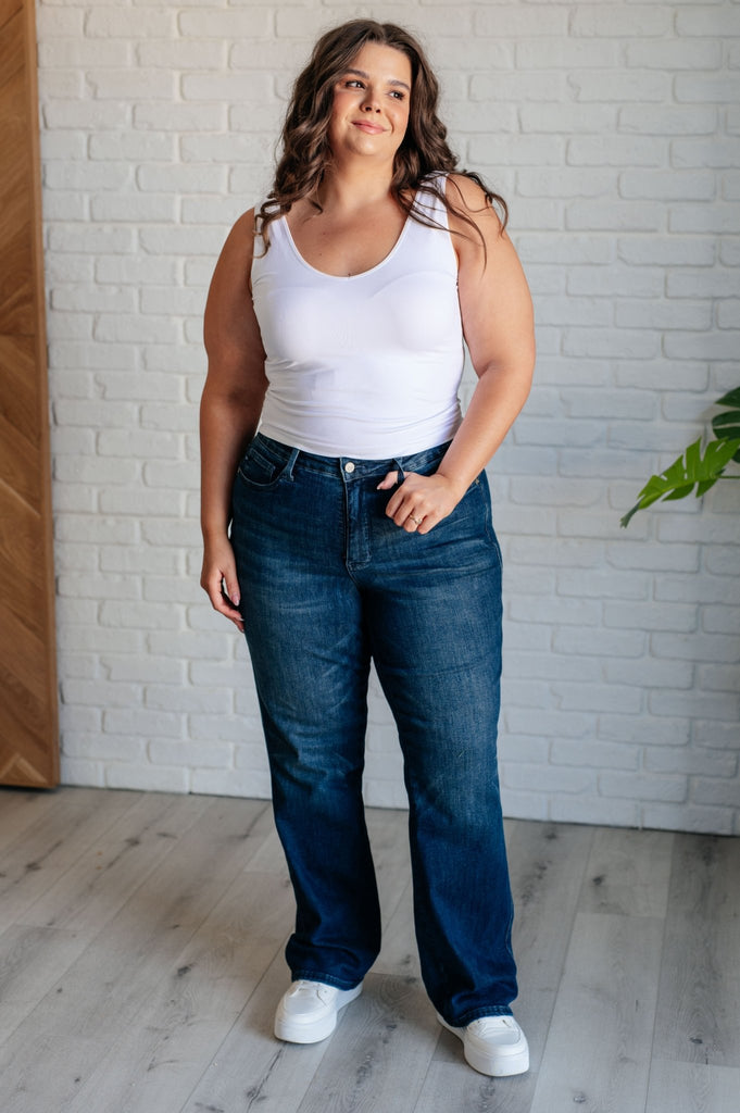 Muriel Mid Rise Control Top Classic Straight Jeans - The Edit LLC