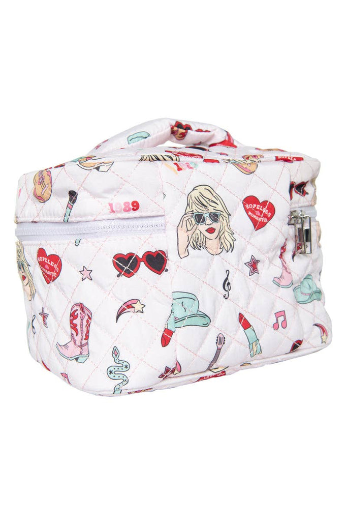 Music Girl Icons Cosmetic Make Up Bag: Light Pink - The Edit LLC