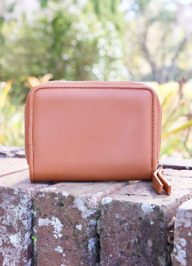 Nadine Zippered Wallet CAMEL: Default - The Edit LLC