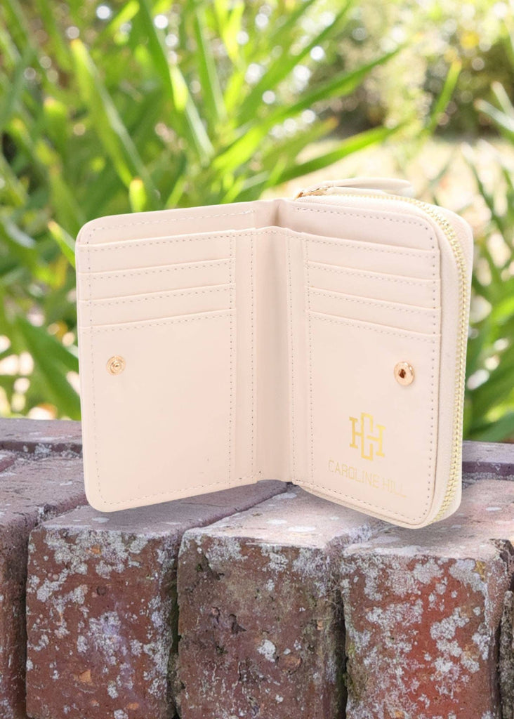 Nadine Zippered Wallet Cream: Default - The Edit LLC