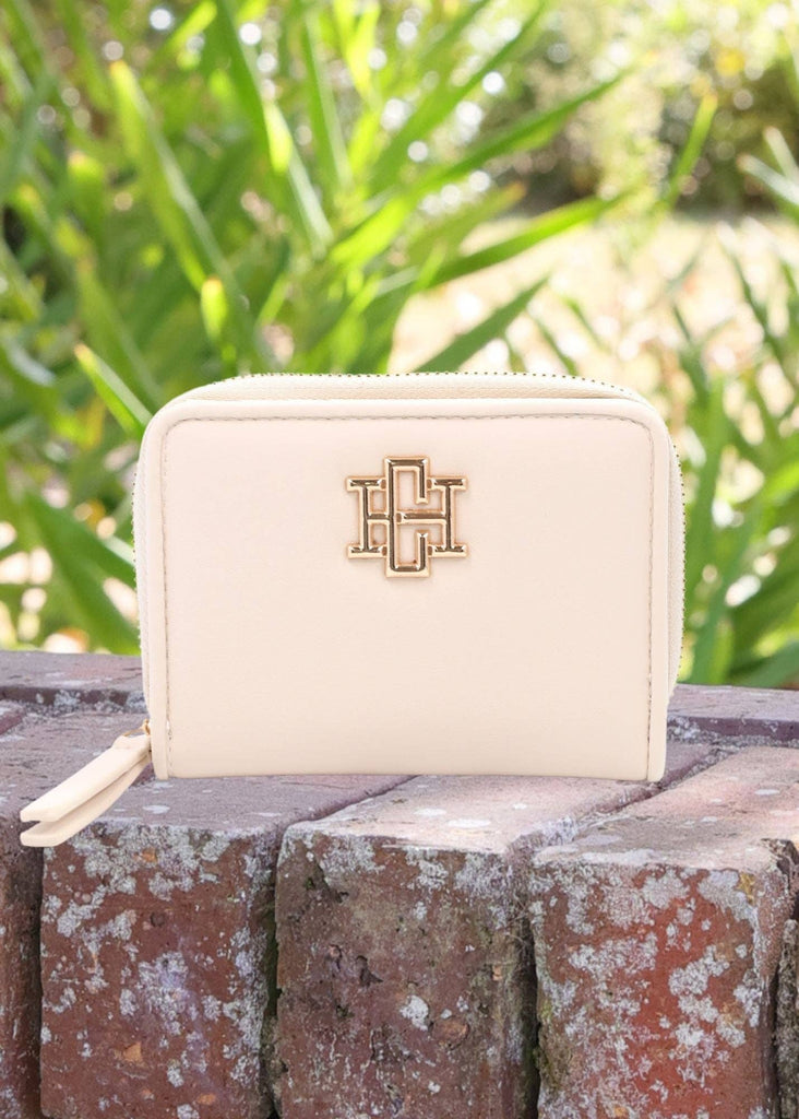 Nadine Zippered Wallet Cream: Default - The Edit LLC