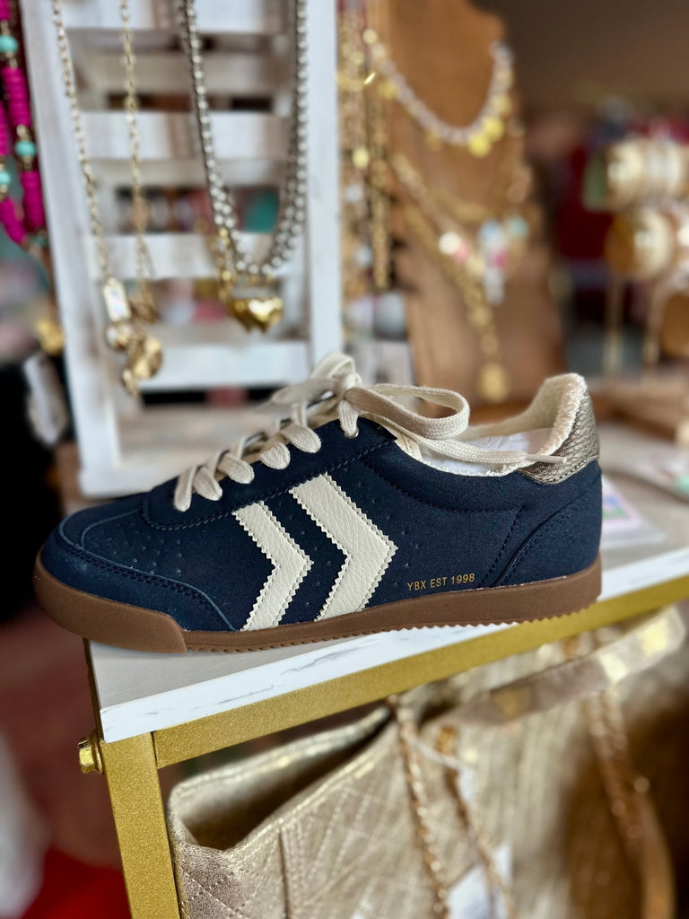 Navy Neevan Lace Up Sneaker - The Edit LLC