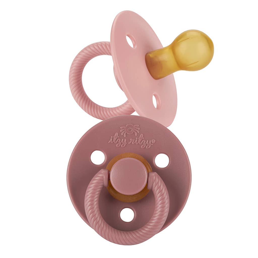 *NEW SIZE* Itzy Soother™ Natural Rubber Paci Sets: Blossom + Rosewood - The Edit LLC