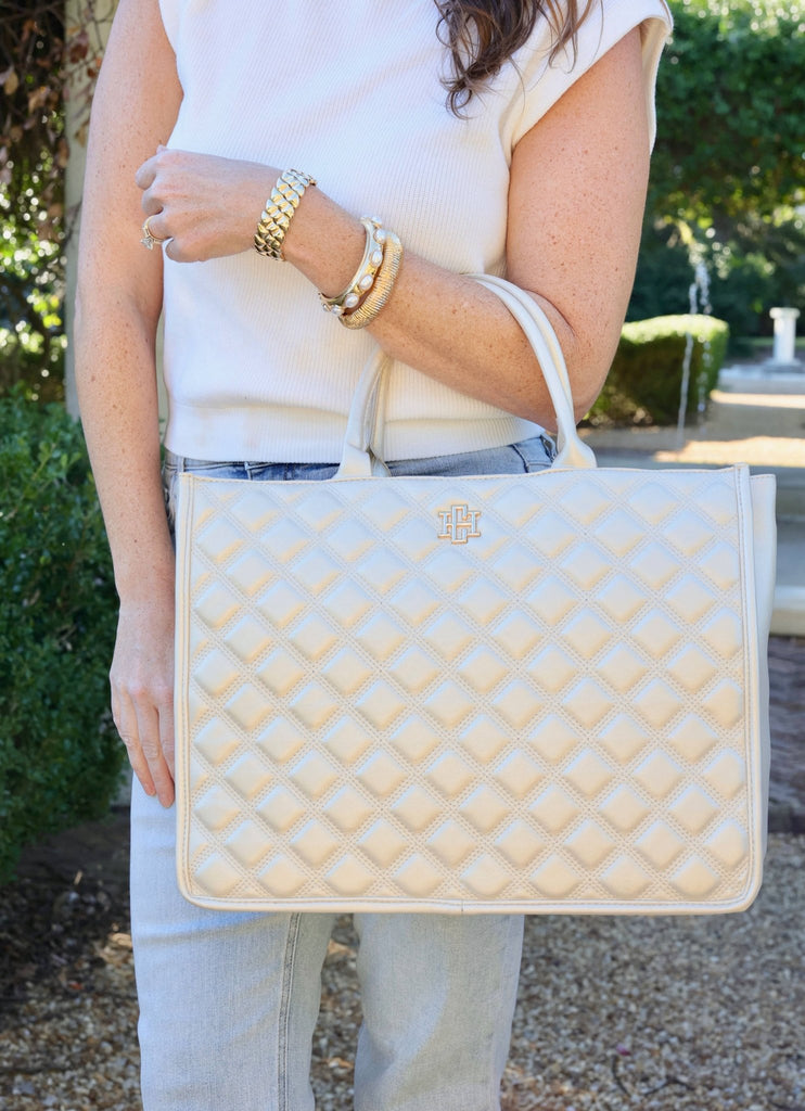 Niall Tote PEARL QUILTED DQ: Default - The Edit LLC