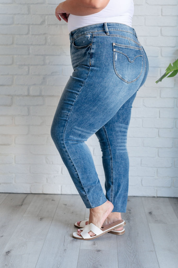 Nicole Tummy Control Skinny Jeans in Vintage Wash - The Edit LLC