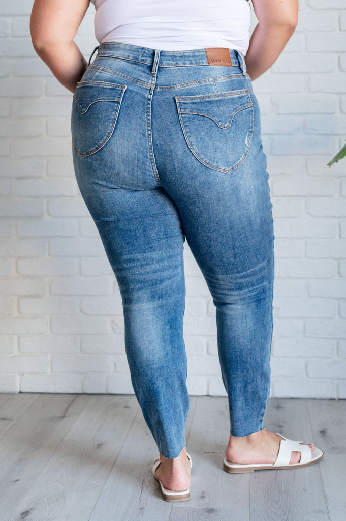 Nicole Tummy Control Skinny Jeans in Vintage Wash - The Edit LLC