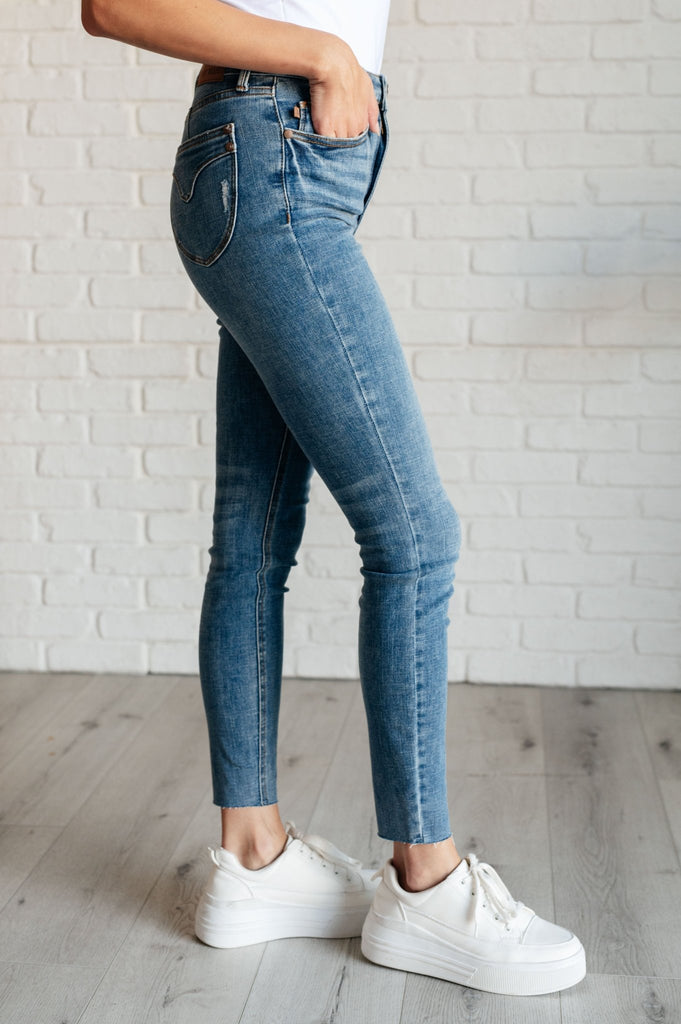 Nicole Tummy Control Skinny Jeans in Vintage Wash - The Edit LLC