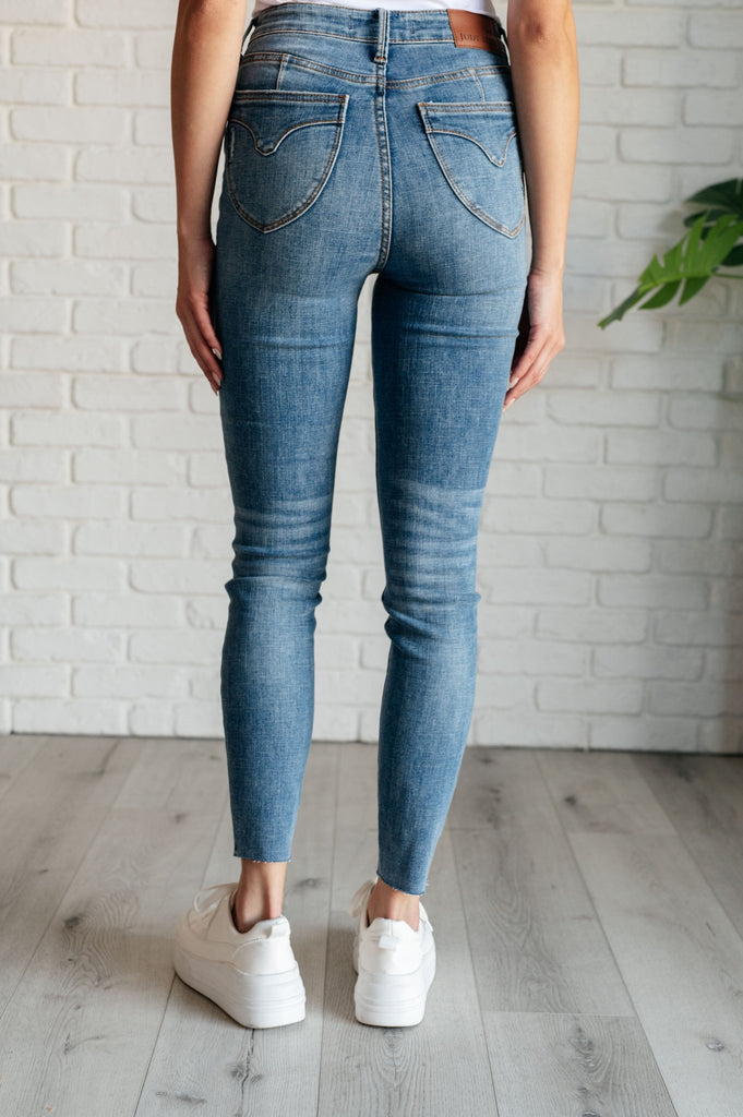 Nicole Tummy Control Skinny Jeans in Vintage Wash - The Edit LLC