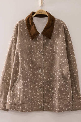 NJ90491-Western Animal Print Jacket: MOCHA BAMBI / S-M-L/2-2-2 - The Edit LLC