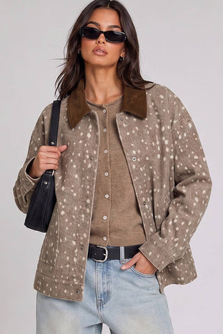 NJ90491-Western Animal Print Jacket: MOCHA BAMBI / S-M-L/2-2-2 - The Edit LLC