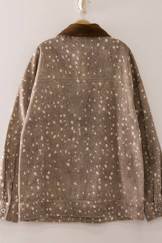NJ90491-Western Animal Print Jacket: MOCHA BAMBI / S-M-L/2-2-2 - The Edit LLC