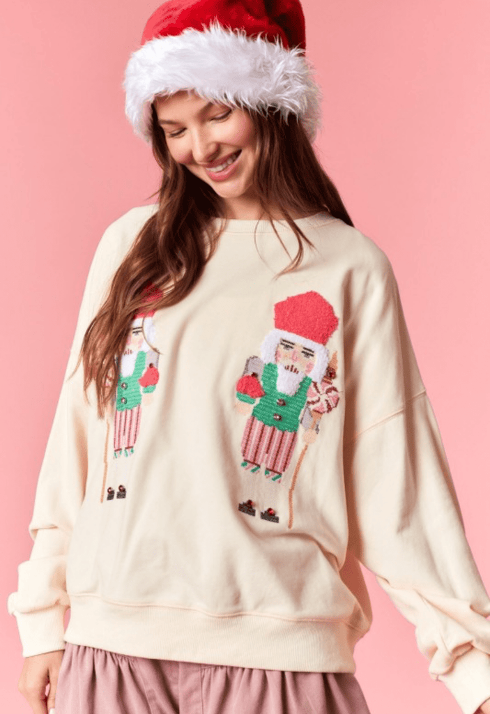 Nutcracker Embroidered Sweatshirt - The Edit LLC