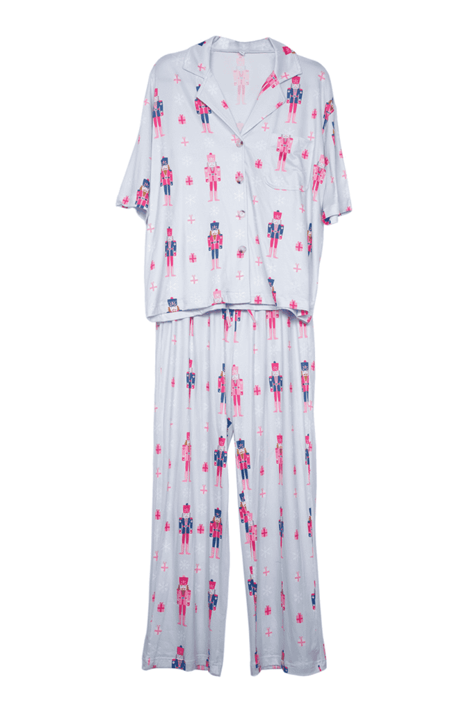 Nutcrackers Christmas Light Blue Lounge Pants Set: Light Blue / M - The Edit LLC