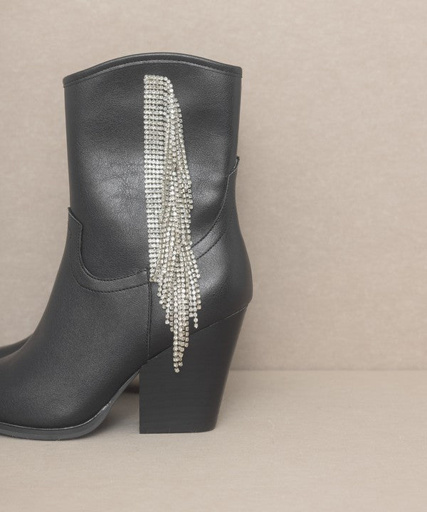 OASIS SOCIETY Kai - Rhinestone Fringe Boots - The Edit LLC