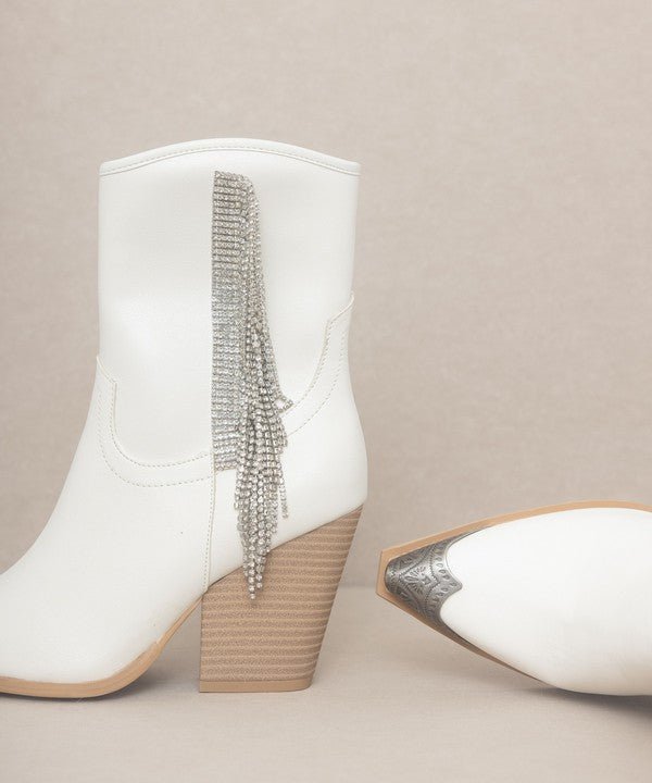 OASIS SOCIETY Kai - Rhinestone Fringe Boots - The Edit LLC