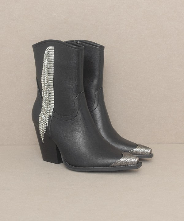 OASIS SOCIETY Kai - Rhinestone Fringe Boots - The Edit LLC