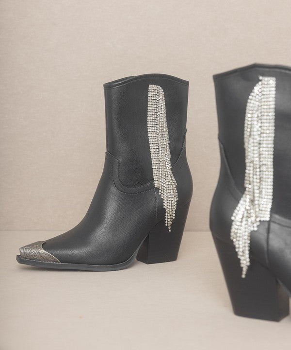 OASIS SOCIETY Kai - Rhinestone Fringe Boots - The Edit LLC