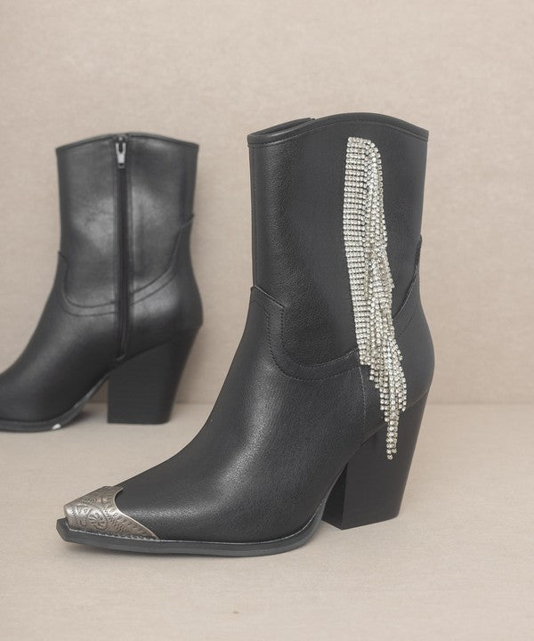 OASIS SOCIETY Kai - Rhinestone Fringe Boots - The Edit LLC