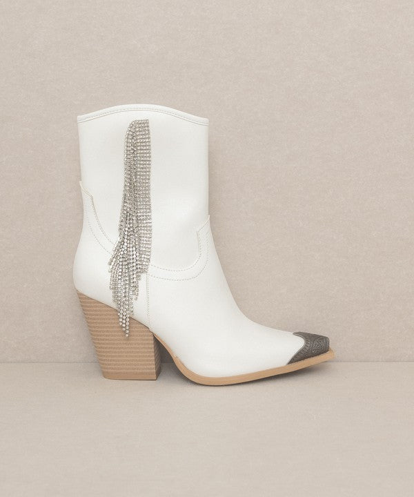 OASIS SOCIETY Kai - Rhinestone Fringe Boots - The Edit LLC