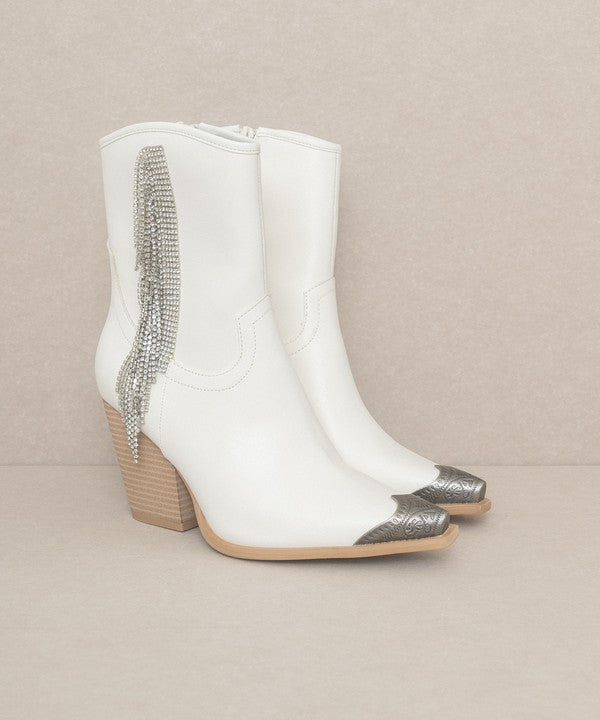 OASIS SOCIETY Kai - Rhinestone Fringe Boots - The Edit LLC