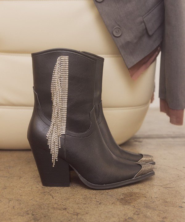 OASIS SOCIETY Kai - Rhinestone Fringe Boots - The Edit LLC