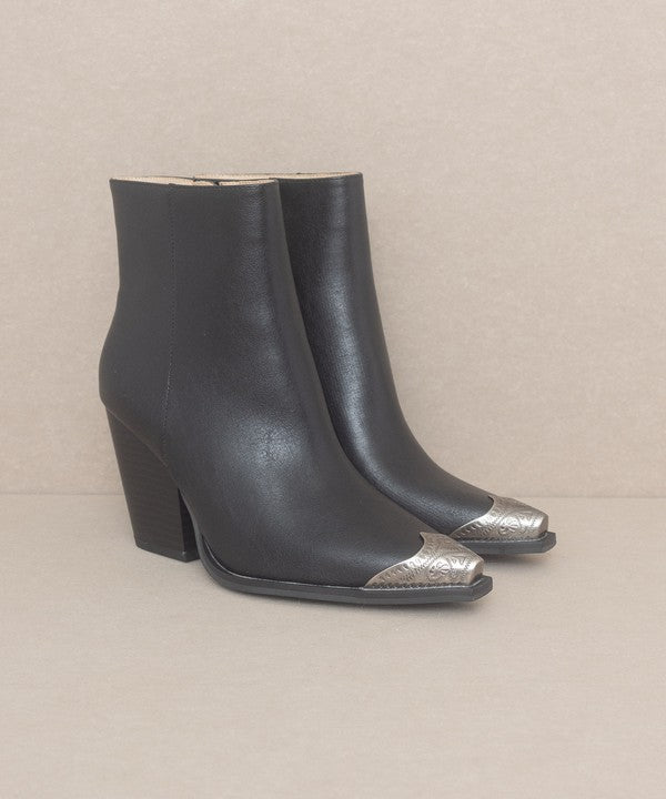 OASIS SOCIETY Zion - Bootie with Etched Metal Toe - The Edit LLC