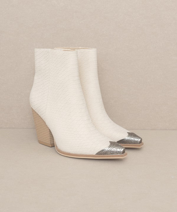 OASIS SOCIETY Zion - Bootie with Etched Metal Toe - The Edit LLC