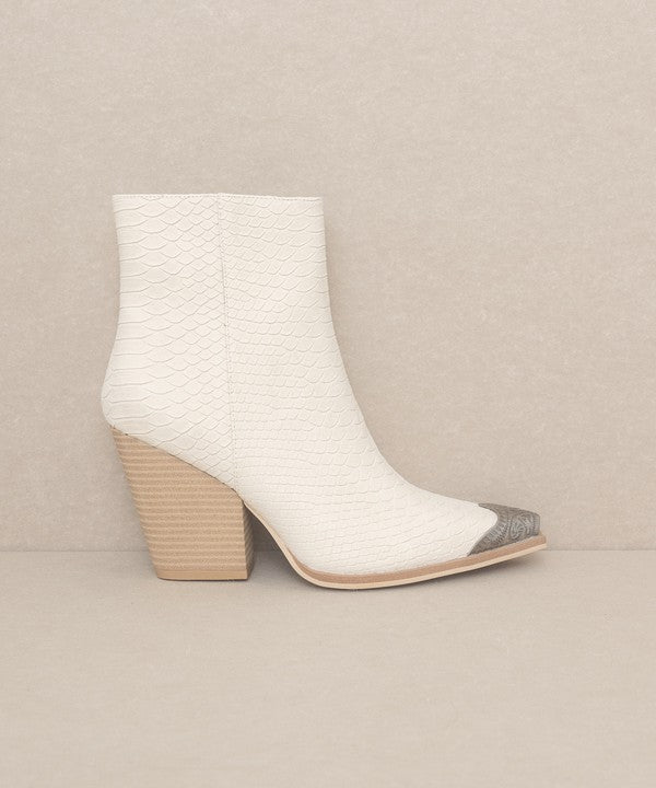 OASIS SOCIETY Zion - Bootie with Etched Metal Toe - The Edit LLC