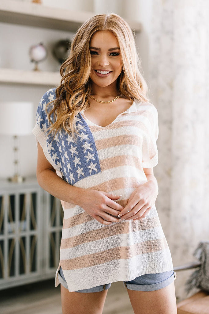 Old Glory Sleeveless Sweater - The Edit LLC